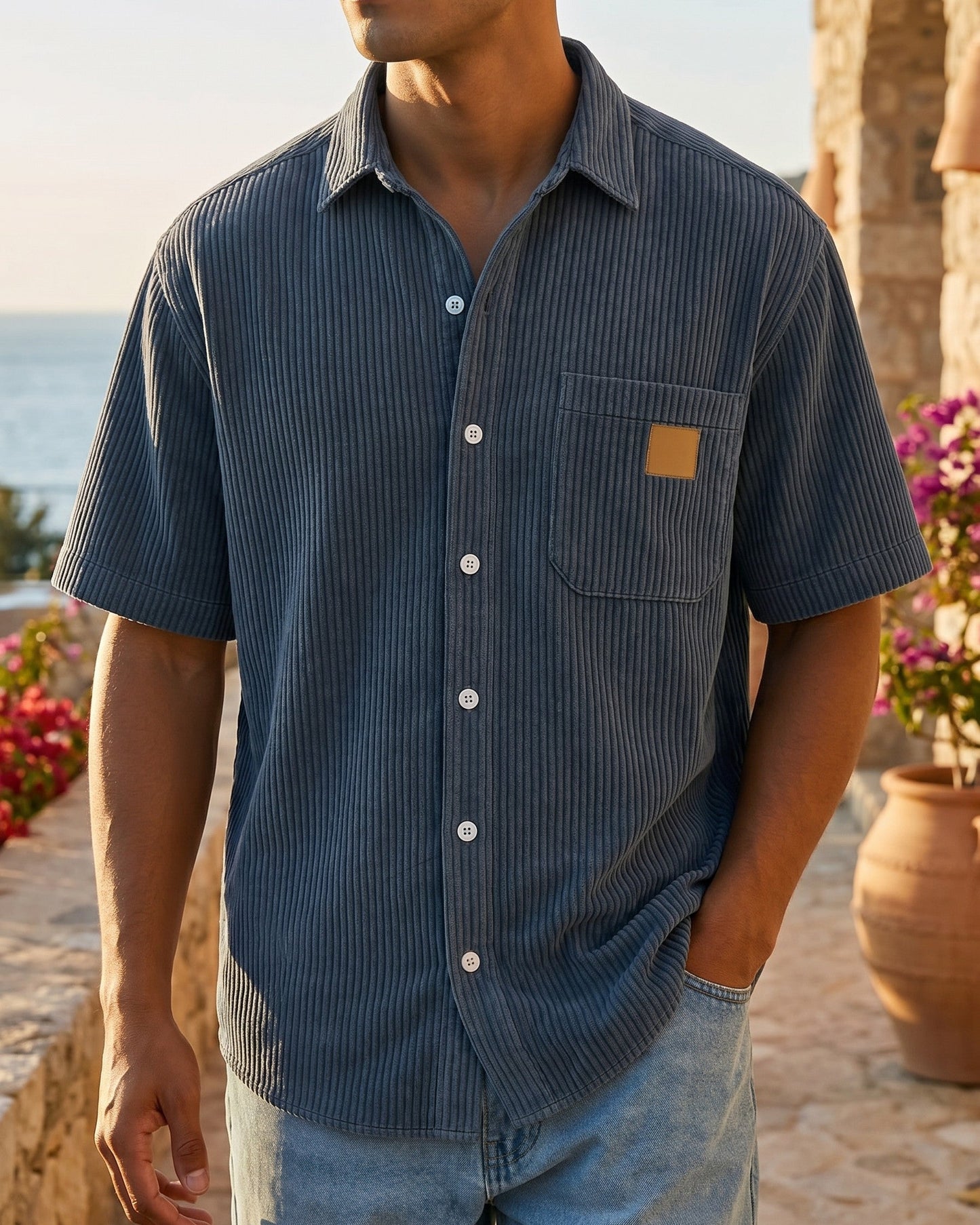 Massimo Corduroy Short-Sleeve Shirt