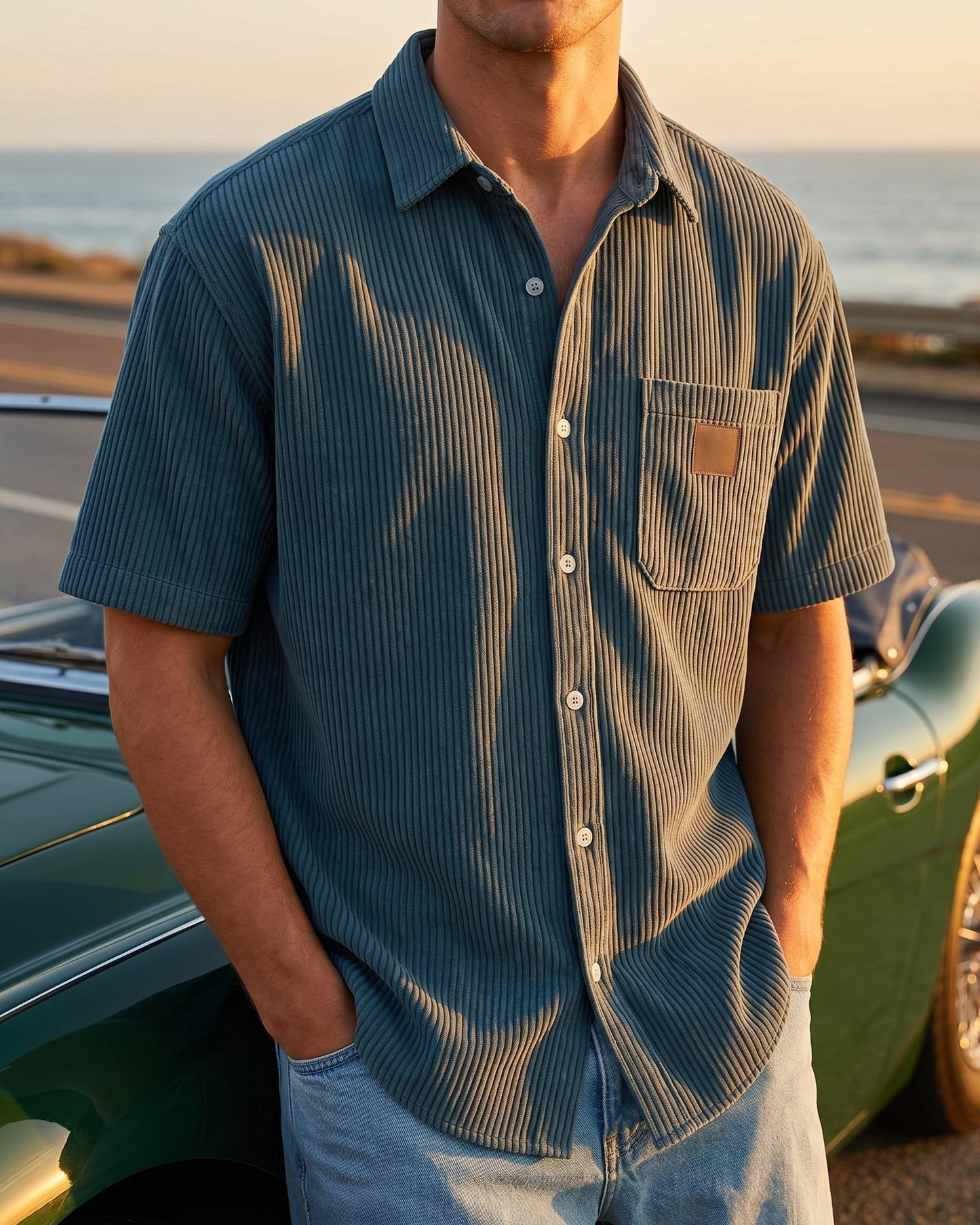 Massimo Corduroy Short-Sleeve Shirt
