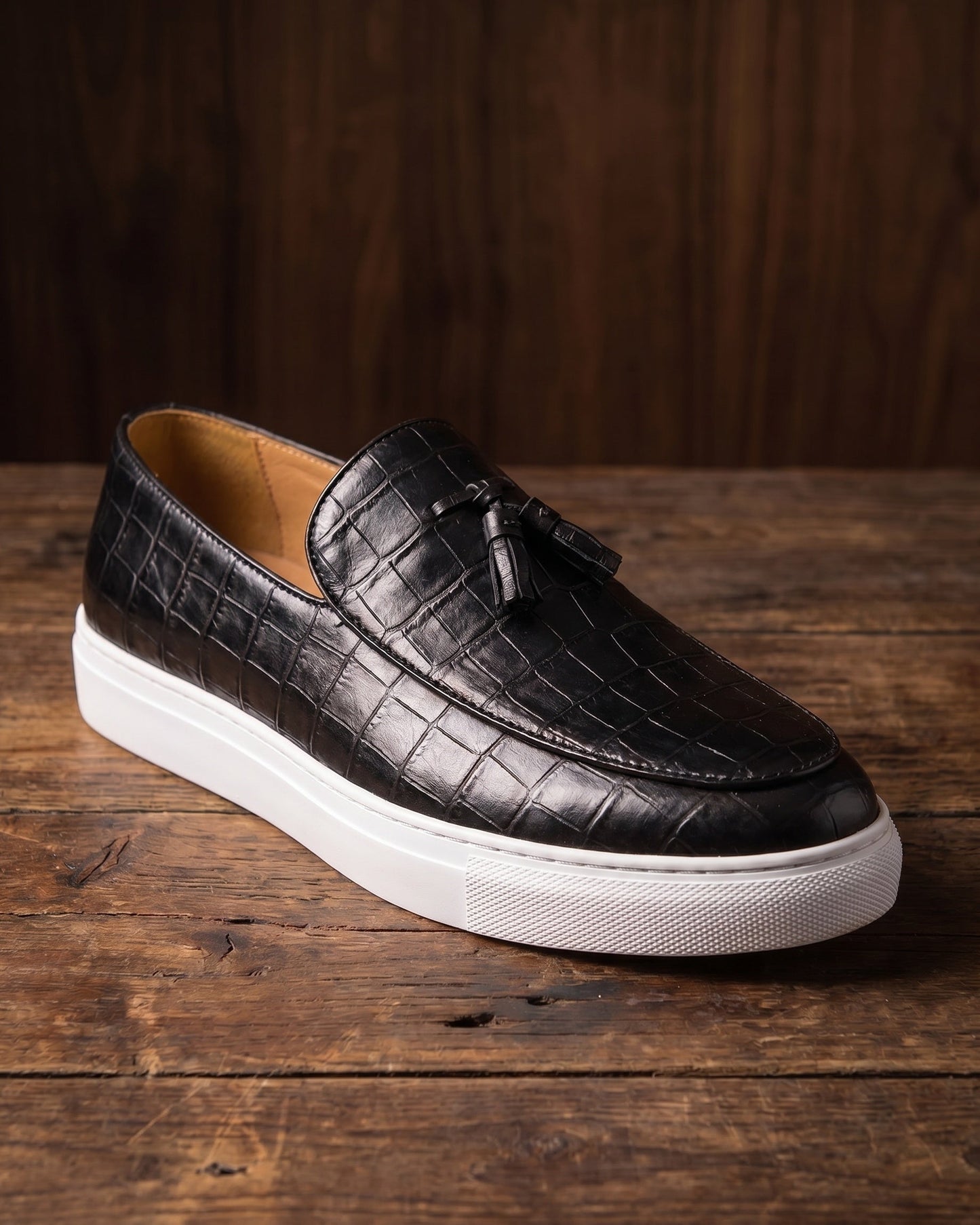 Lino Croc-Embossed Tassel Loafer