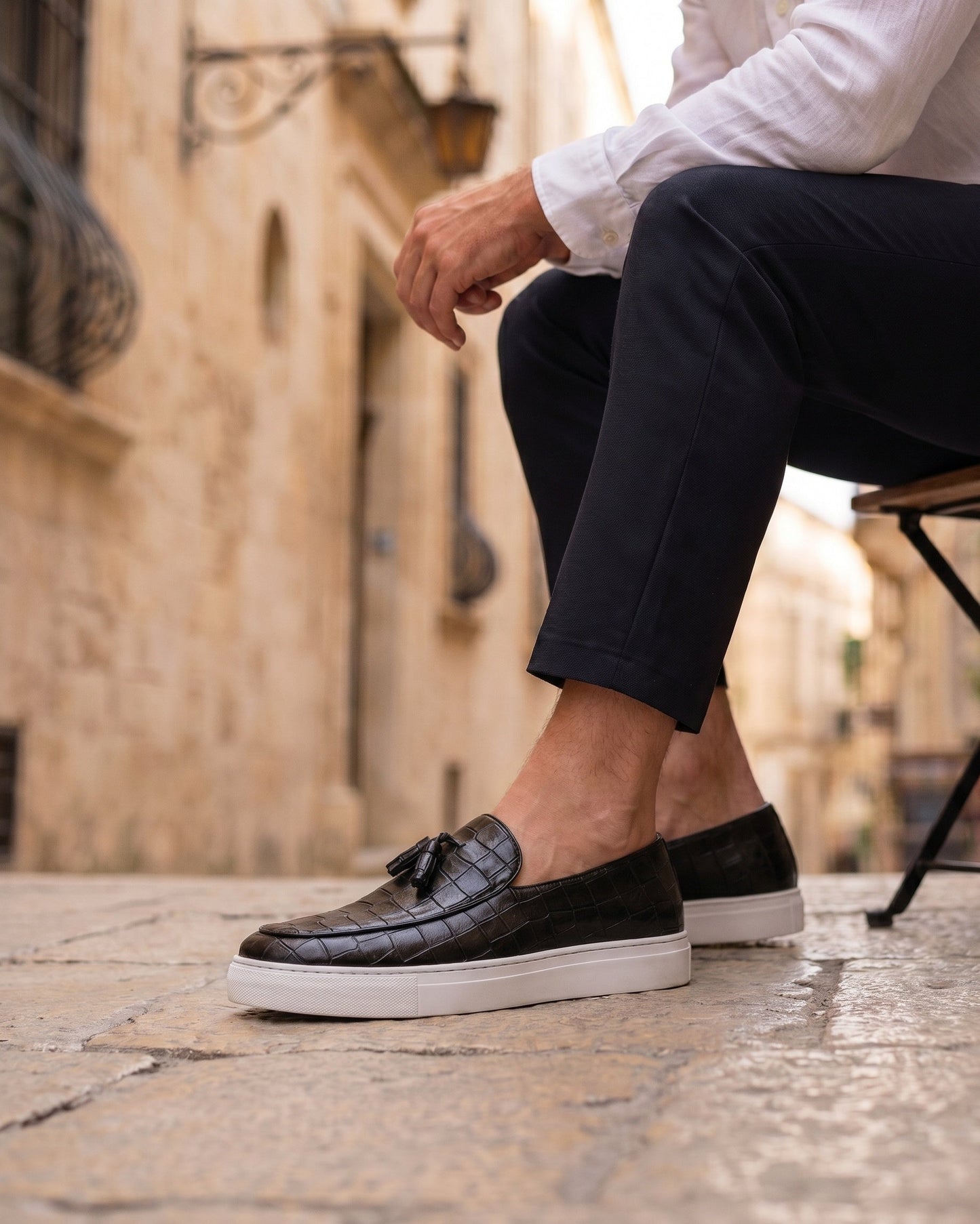 Lino Croc-Embossed Tassel Loafer